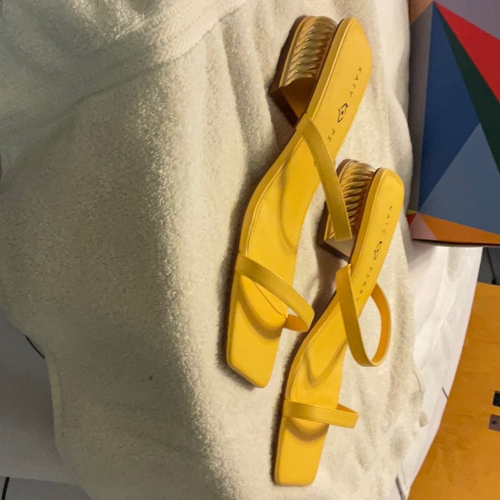 Yellow Strappy Heeled Sandals